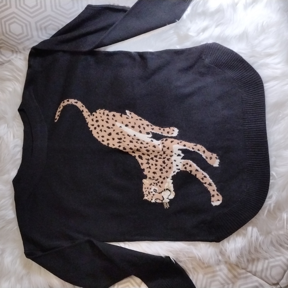 Song N Spirit cheetah pullover long sleeve sweater sz S